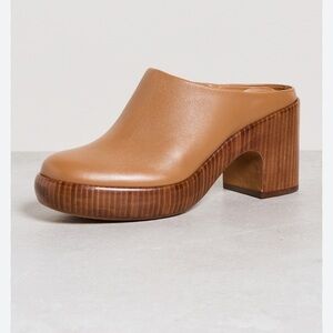 Vince Navina high heeled leather clog - tan
